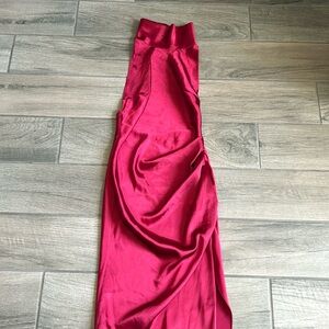 New arrivals dark pink silky dress